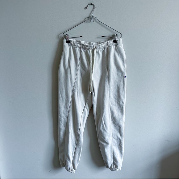 3/$20⚡️ Cream Champion Tie Waist Front Seam Casual Sweatpants Joggers - Picture 1 of 14